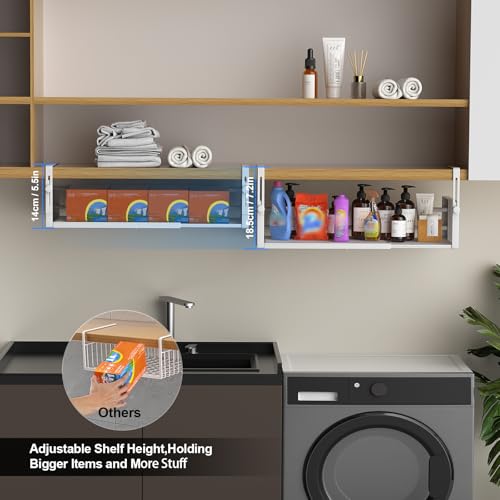 2Pack Expandable Under Shelf Storage Basket Organizer, White - view 4