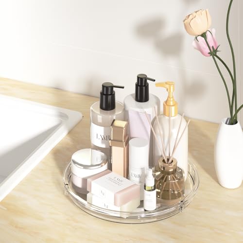 4 Pack Lazy Susan Turntable Organizer for Cabinet Pantry Fridge Clear - view 4
