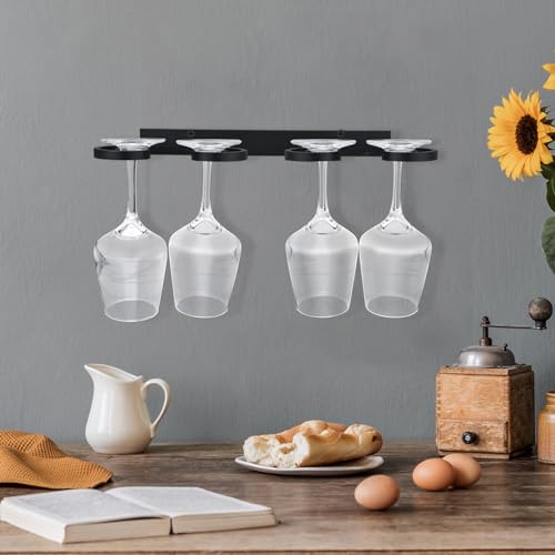 2 Pcs Wall Mounted Wine Glass Holder, Metal Rack, 15.12 Inch - view 4