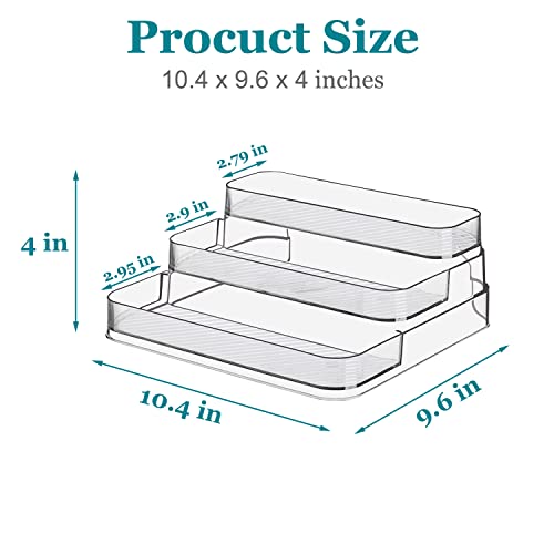 Acrylic Spice Rack, No Assembly Clear 3 Tier Condiment Bottle Shelf Vanity Organizer for Cabinet Kitchen Bathroom (1pcs) - view 5