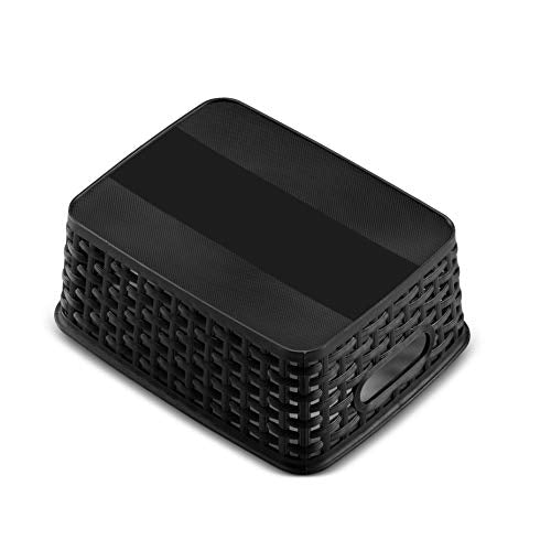 Set of 6 Plastic Storage Baskets - Small Pantry Organizer Basket Bins - Household Organizers with Cutout Handles for Kitchen Organization, Countertops, Cabinets, Bedrooms, and Bathrooms - view 3