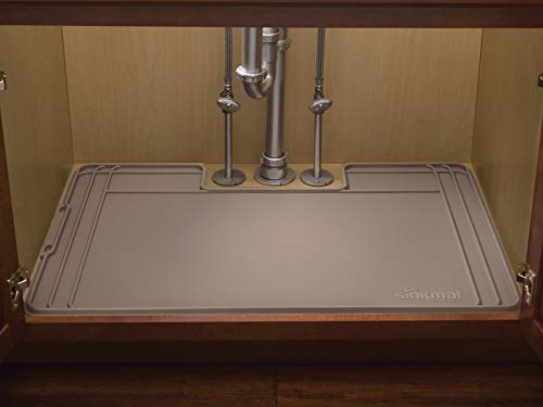 Sink Mat - Waterproof Under Sink Liner Mat for Kitchen Bathroom – 46” x 22” Inches - Durable, Flexible Tray – Home Undersink Organizer Must Haves, Tan, Made from Plastic - view 2