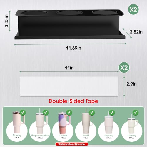 2 Pack Magnetic Stanley Cup Holder for Fridge, Water Bottle Organizer for Tumbler with Double Sided Tape Hold Stanley Cup Accessories for Kitchen Cabinet Wall - view 6