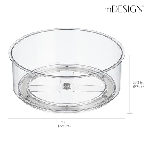 Lazy Susan Turntable Plastic Spinner for Kitchen/Bathroom, Pantry, Fridge, Cupboards, or Counter Organizing, Fully Rotating Organizer for Food, 9" Round - Lumiere Collection - Clear - view 3
