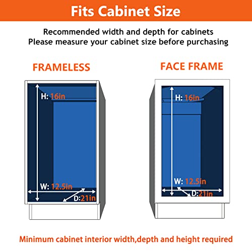 Individual Pull Out Cabinet Organizer (11" W x 18" D), 2 Tier Spice Rack Organizer for Cabinet, Slide Out Drawer Pantry Shelf Organization and Storage for Kitchen Bathroom - view 4