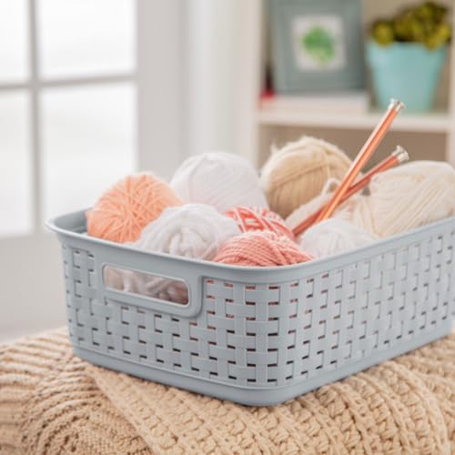 Short Weave Basket Bin for Clothing and Laundry Storage, 12-Pack - view 5