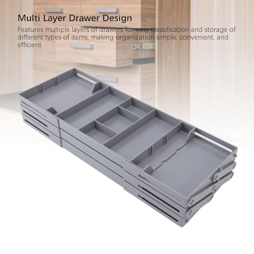 Drawer Organizer, Expandable Foldable Versatile Bathroom and Vanity Desk Drawer Organizer Trays, Plastic Storage for Makeup, Bedroom, Jewelry, Kitchen Utensils and Office (3 - view 5