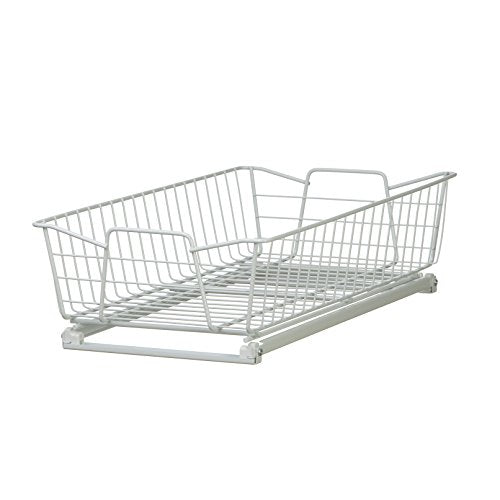Pull Out Cabinet Organizer, Heavy Duty, Slide Out Pantry Shelves Drawers for Kitchen, Bathroom, 5.25" H x 11.13" W x 20" D, White