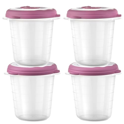 12 oz Plastic Soup Freezer Containers With Lids Reusable, Airtight Microwave Food Storage Container For Meal Prep Home-Made Soup To Go, Dishwasher Safe, Steam Vent Lids BPA-Free - 1.5 Cup - Set of 4 - view 2