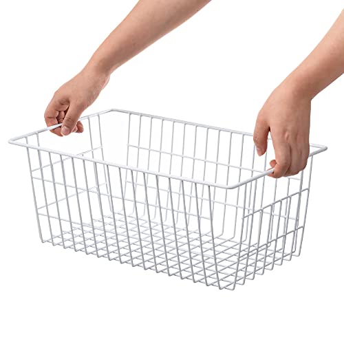 14" Upright Freezer Storage Baskets, Farmhouse Metal Wire Organizer Storage Bin for Kitchen Pantry, 6 Pack for 16/17 / 21 Cu.Ft Stand up Freezer - view 3
