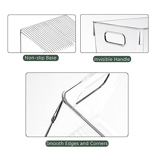 4 Pack Kitchen Organizers-Clear Plastic Storage Bins - view 5
