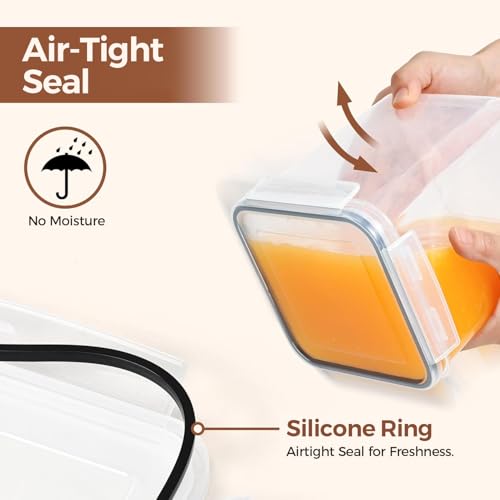 Airtight Flour and Sugar Container 2.6Qt & 5.5Qt 3Pack, Wide Mouth - view 6