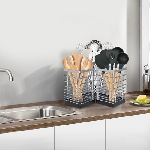 Extra Large Countertop Utensil Holder for Kitchen Counter,Fit Corner - view 6