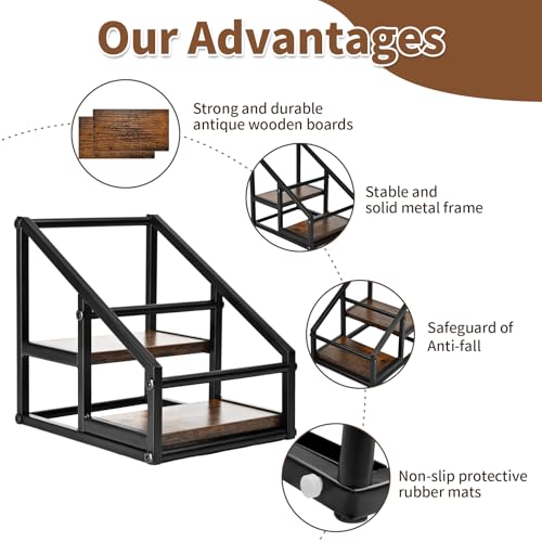 2-Tier Coffee Syrup Organizer, 4-Bottle Rack, Rustic Brown - view 4