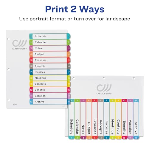 Table of Contents Dividers, 12-Tab, Multicolor, 1 Set - view 3