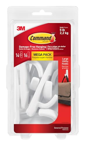 Large White Hooks, 14 Hooks, 16 Strips