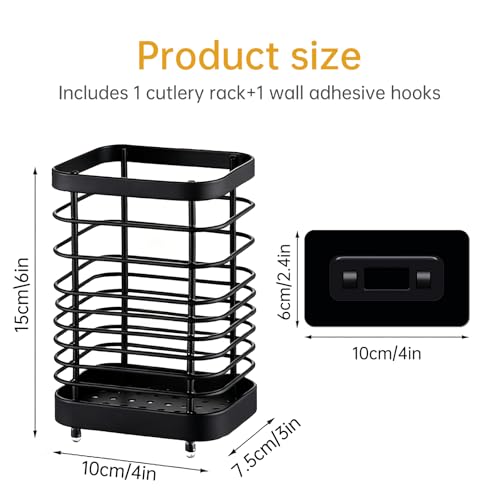 Stainless Steel Wall Mounted Utensil Holder for Kitchen Sink Drying Rack - view 2