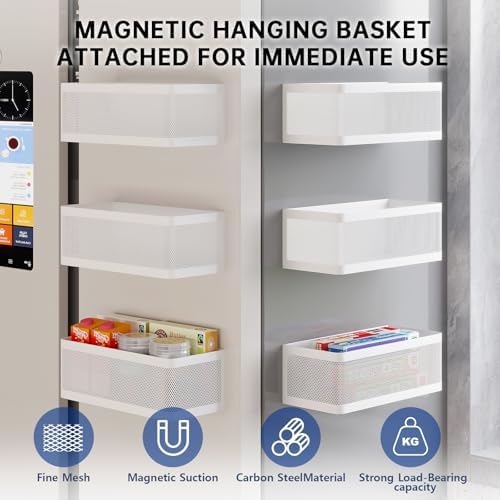 1 Pcs Magnetic Spice Rack For Refrigerator, Black, 13.8''L*5.1''W*3.9''H - view 4