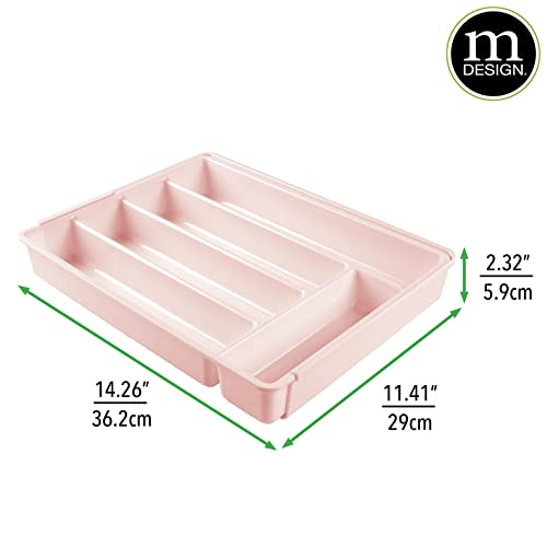 Adjustable, Expandable Plastic Kitchen Cabinet Drawer Storage Organizer Tray - for Storing Organizing Cutlery, Spoons, Cooking Utensils, Gadgets - Light Pink/Blush - view 3