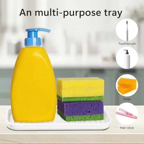 Silicone Sponge Holder - Sponge Tray for Kitchen Sink White 2 Pack - view 3