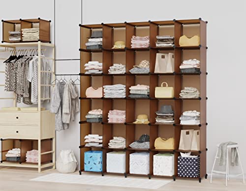 Closet Organizers and Storage, 9 Cube Storage Organizer, Brown - view 2