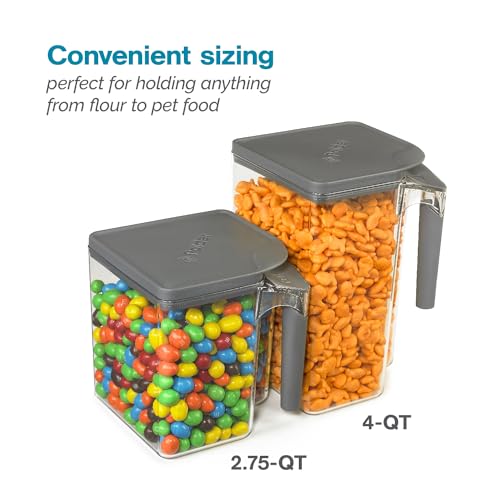 Handle-It Canister, BPA-Free Plastic, Stackable Kitchen Storage Container, Air-Tight Food Storage Solution for Pantry, Counter, and Refrigerator Organization, 2.75-Quart - view 3