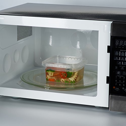32 oz. Square Clear Deli Food Storage Containers With Lids Airtight Tamper evident system easy stackable saver shape Restaurant Take Out/Freezer microwave and dishwasher safe - 25 sets - view 3