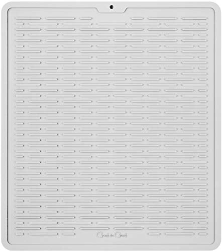 Silicone Dish Drying Mat Kitchen Sink Organizer, Waterproof, Non-Slip, Durable, Flexible, Easy Clean, Heat-Resistant Eco-Friendly Counter Dish Mat 17.6 x 15.6 inches