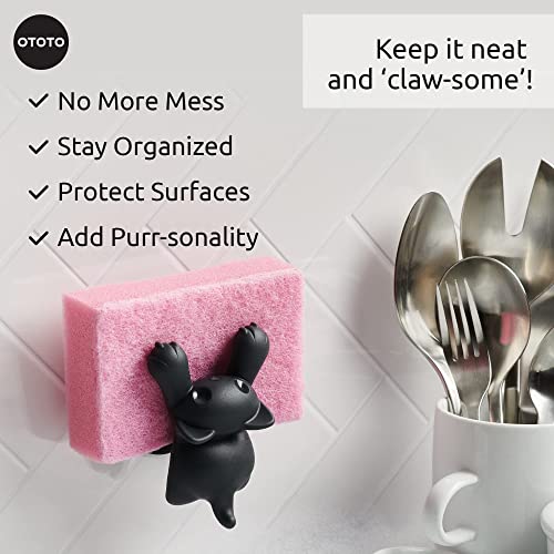 Sponge Holder for Kitchen Sink - Comes With Dish Sponge - Dishwasher Safe Dish Organizer - Unique Kitchen Gadgets, White Elephant Gifts (Scrubby Gray) - view 6