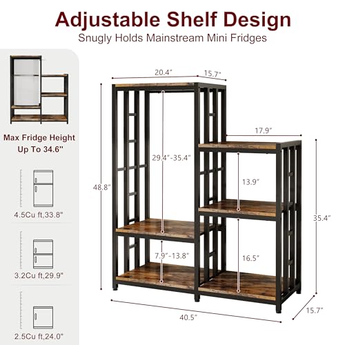 Mini Fridge Microwave Combo Stand Cabinet Shelf with Storage Space - view 2
