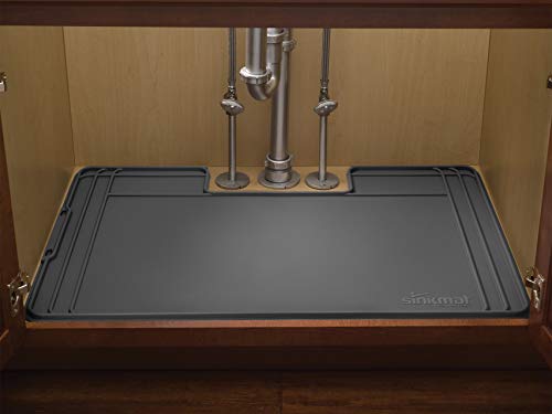 SinkMat – Waterproof Under Sink Liner Mat for Kitchen Bathroom – 46” x 22” Inches - Durable, Flexible Tray – Home undersink Organizer Must Haves, Black - view 2