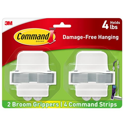 Large White Broom Grippers, 2 Broom Grippers, 4 Strips