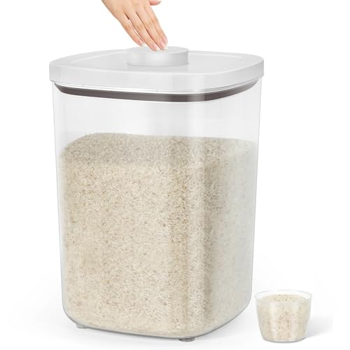 Large Rice Storage Container 15 - 20 Lbs, Airtight Dry Food Flour Container