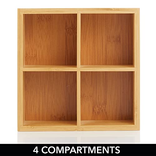 Bamboo Divided Storage Bin Container, Drawer Organizer Crate Box for Kitchen Pantry Cabinet, Shelf, Island Countertop, Holds Snacks, Spices, Drinks, Echo Collection, Natural/Tan - view 5