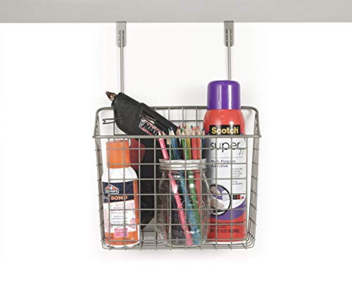 Grid Large Over Cabinet Door Wire Basket Organizer, Satin Nickel - view 4