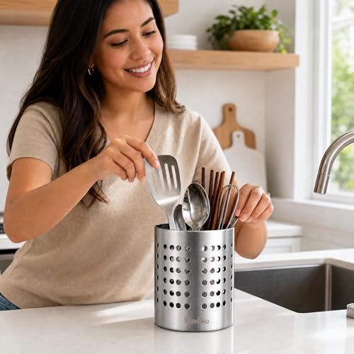 3 Pack 18/8 Stainless Steel Utensil Drying Holders for Kitchen - view 6