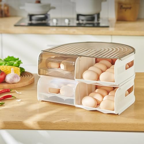 Space Saving U Shape Eggs Dispenser 2 Layer Clear, Transparent - view 2