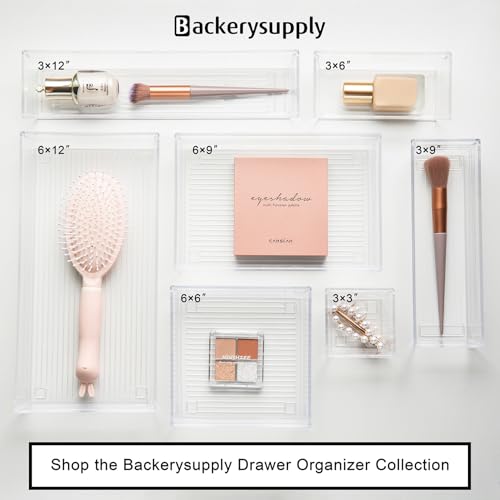 Clear Plastic Drawer Organizer Tray for Vanity Cabinet (Set of 10),Storage Tray for Makeup, Kitchen Utensils, Jewelries, and Gadgets - view 5