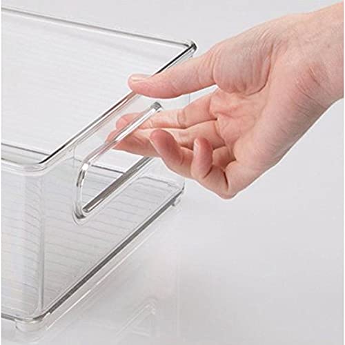 UPGRADED Clear Organizer Storage Bin with Handle Compatible with Kitchen I Best Compatible with Refrigerators, Cabinets & Food Pantry - 10" x 5" x 6" - view 4