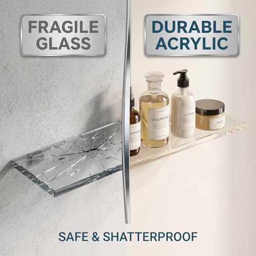4 Pcs Clear Acrylic Medicine Cabinet Replacement Shelves 13.25 Inch Sturdy Bathroom Cabinet Replacement Shelf for Wall Mounted Cabinets, Standard - view 4