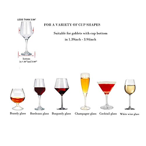 Wine Glass Rack - Under Cabinet Stemware Wine Glass Holder - Wine Glasses Storage Hanger Metal Organizer for Cabinet Kitchen Bar (Champagne Gold, 4 Rows 2 Pack) - view 4