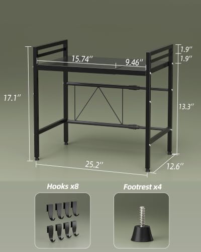 2 Tier Expandable Microwave Stand countertop,Microwave Oven Rack - view 3