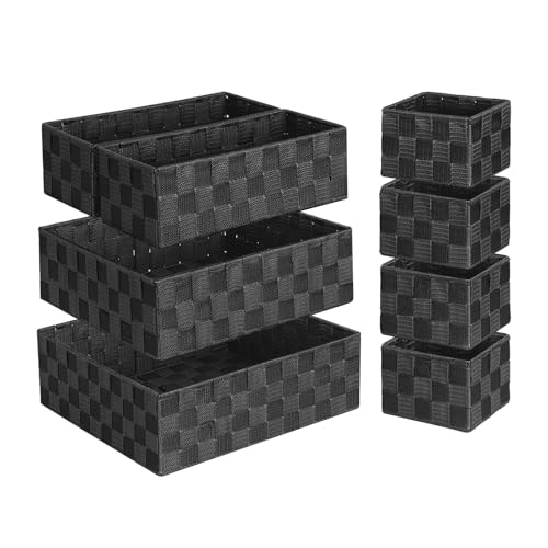 Woven Baskets, Storage Baskets for Organizing (Set of 8), Cube Baskets Bin Container Matching Storage Boxes Organizers for Pantry, Office, Shelves, Media-room - view 2