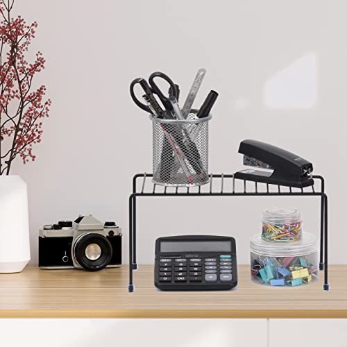 Kitchen Shelves, Cabinet Organization Mini Storage Shelf, Storage Rack Organizer for Kitchen, Fridge, Cabinet, Bathroom (Black 4) - view 4