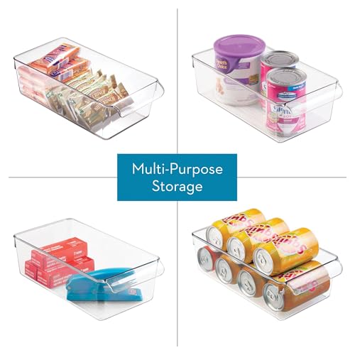 Fridge Storage Bin with Handle, Set of 4, Clear - view 5