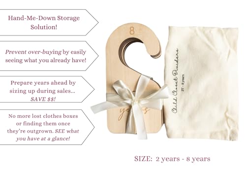 Modern Double-Sided Toddler Closet Dividers, Child Closet Organizers – Set of 7 Durable Kids Closet Size Hangers - view 3