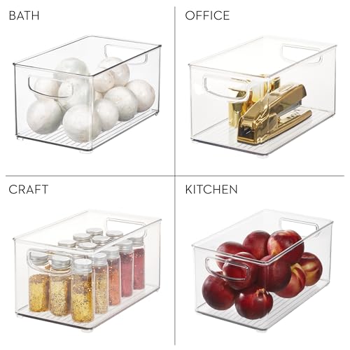 Stackable Clear Plastic Bin, 4-Pack - view 7
