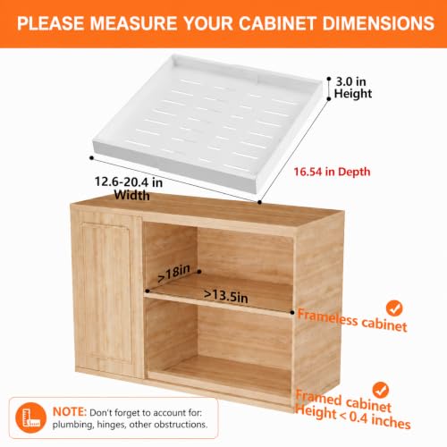 1 Pack Expandable Pull Out Cabinet Organizer,16.54" Deep,White - view 2