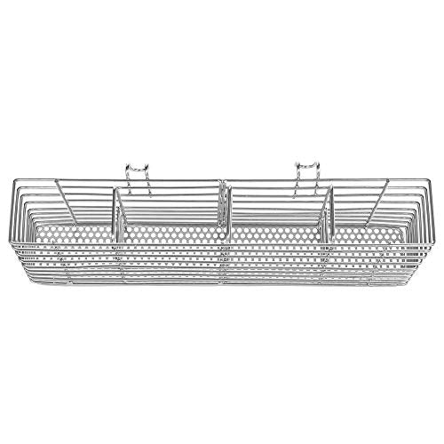 Utensil Silverware Holder Organizer Hanging Cutlery Organizer Spoon Drying Rack Basket Holder, 4 Divided Compartments Silverware Organizer, Stainless Steel - view 5