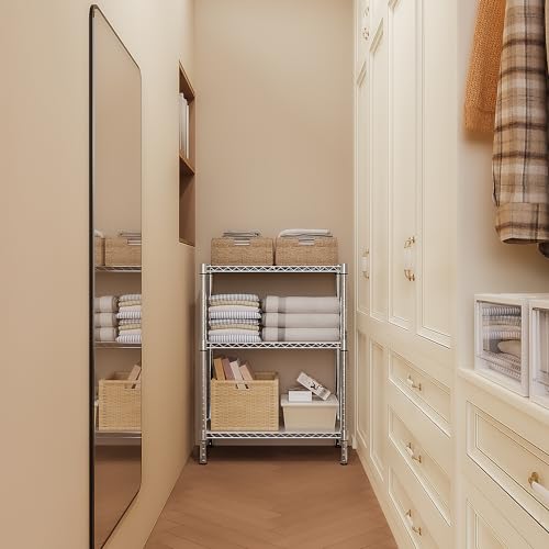 750 lbs 3 Tier Storage Rack Metal Wire Shelving Unit, Storage Standing Shelf Organizer for Laundry Bathroom Kitchen Pantry Closet Garage Basement Utility Room, Chrome 13.8" D x 29.5" W x 35.5" H - view 4